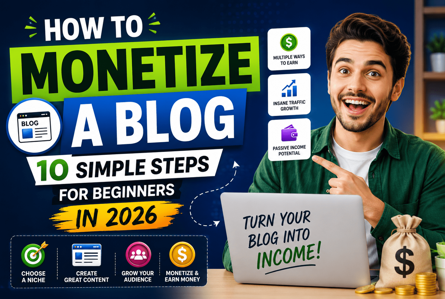 Read more about the article How to Monetize a Blog: 10 Simple Steps for Beginners in 2026
