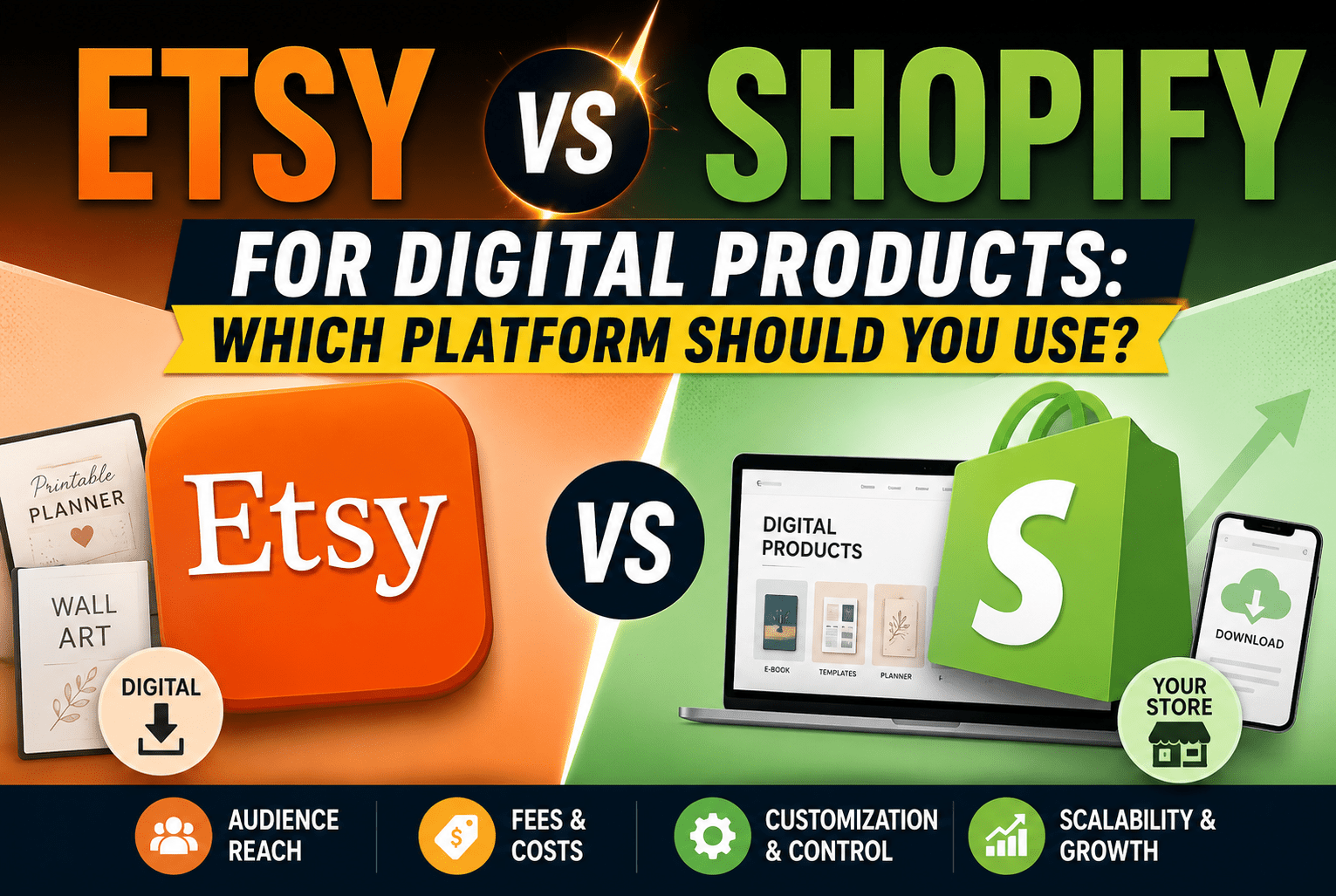 Read more about the article Etsy vs Shopify for Digital Products: Which Platform Should You Use?