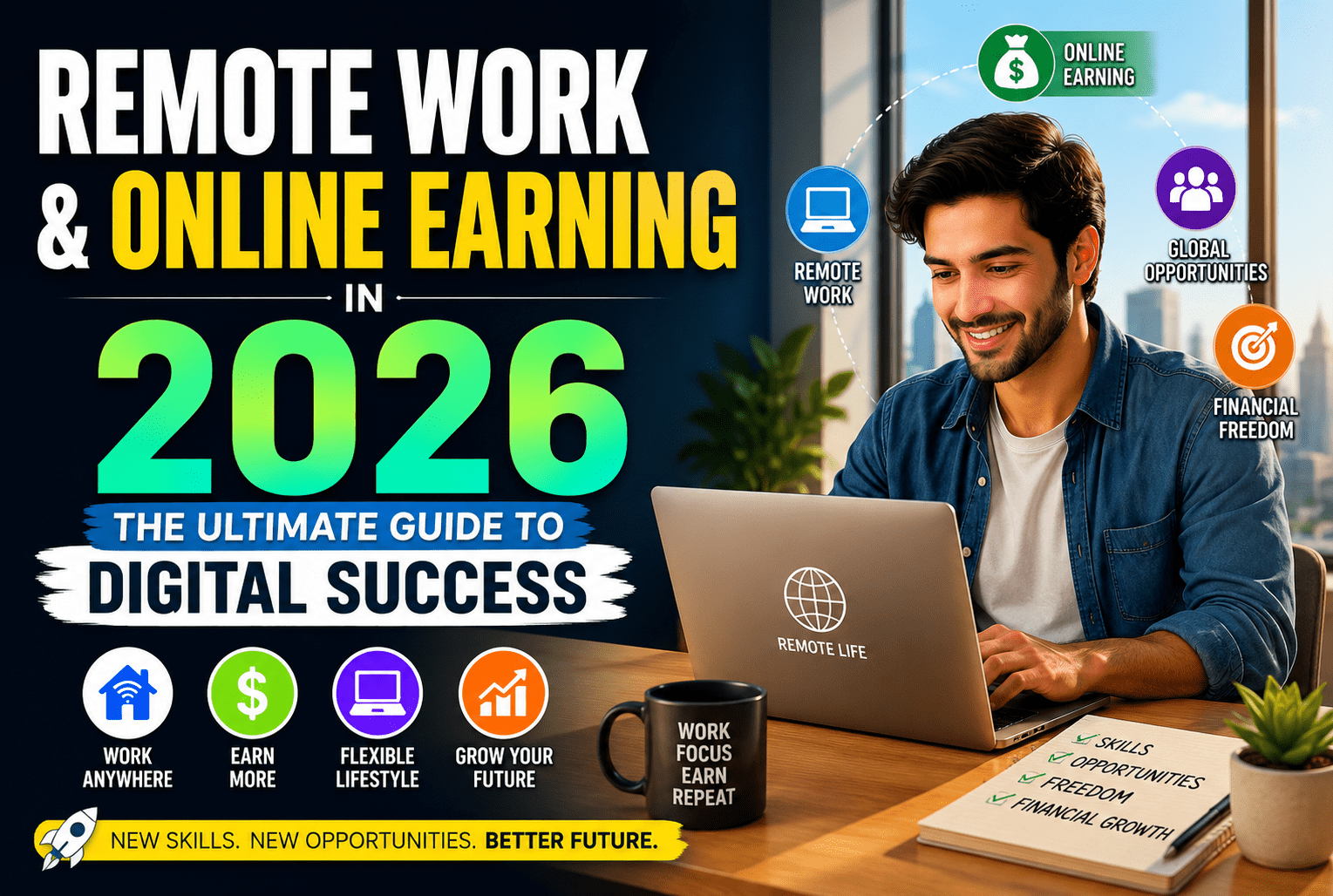 Read more about the article Remote Work and Online Earning in 2026: The Ultimate Guide to Digital Success