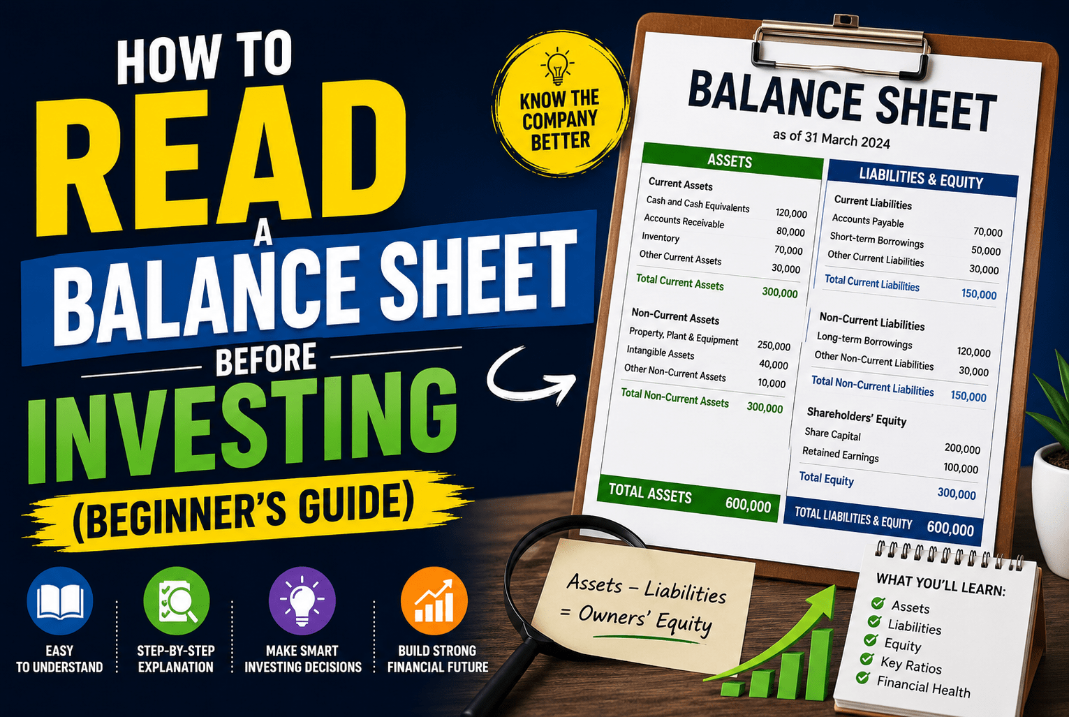 Read more about the article How to Read a Balance Sheet before Investing (Beginner’s Guide)