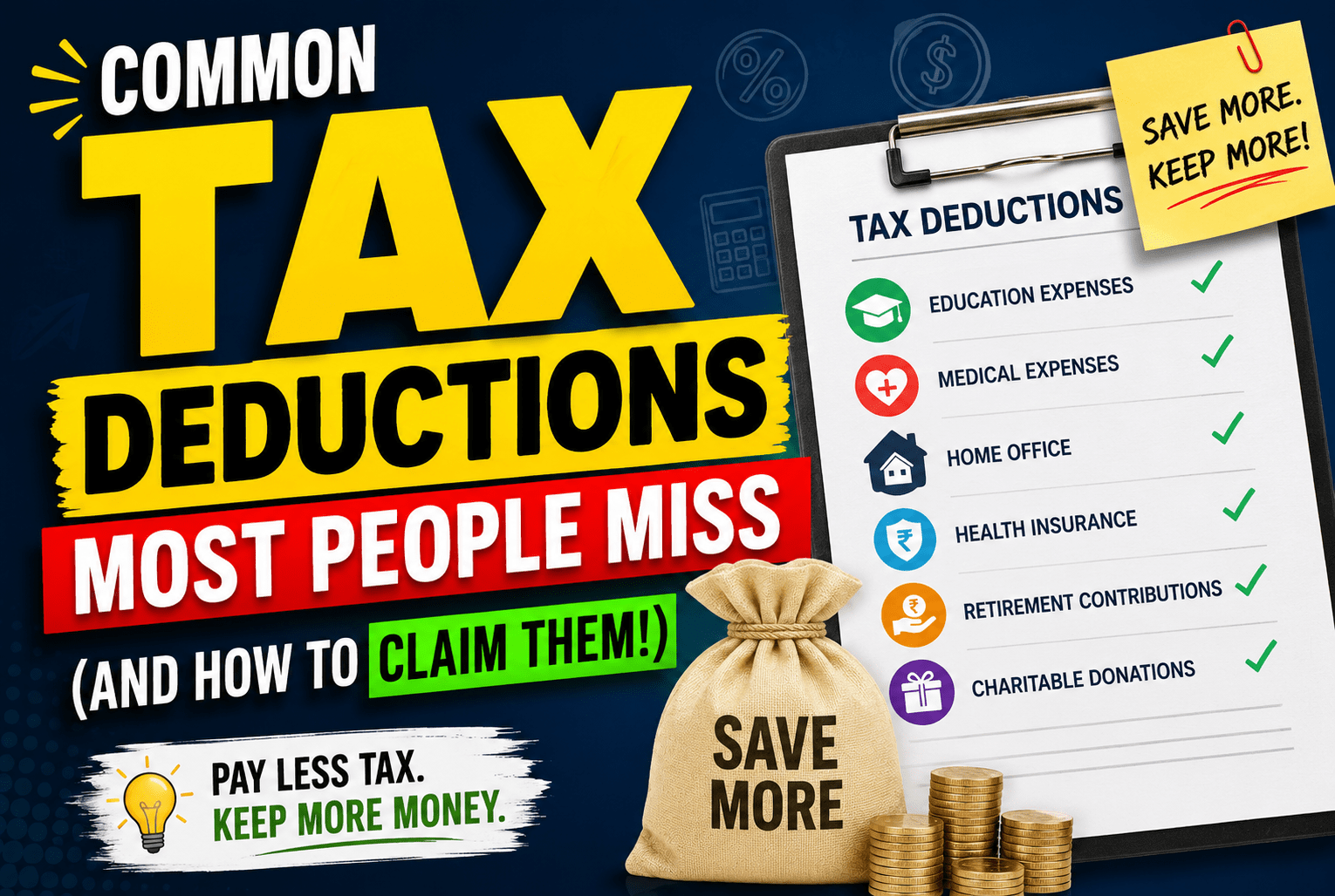 Read more about the article Common Tax Deductions Most People Miss (And How to Claim Them)